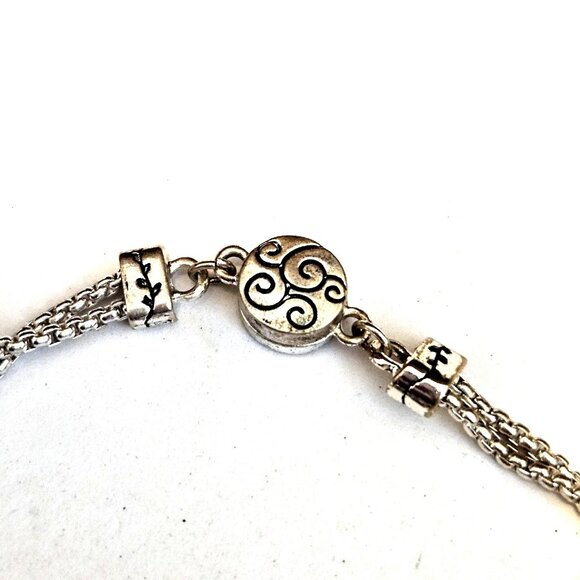 Silver Tone Double Chain Christian Scripture Psalms 46:10 Bracelet - Picture 2 of 2